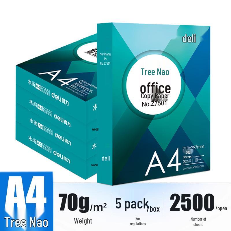 Deli A4 70g Printing Paper, 500 Sheets, Double-Sided Office Draft Paper.