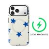 Синие ЗвездыДля Магнитного Чехла на Телефон для IPhone 17 16 15 14 13 Pro Max Plus Однослойный Двухслойный Прочный Чехол