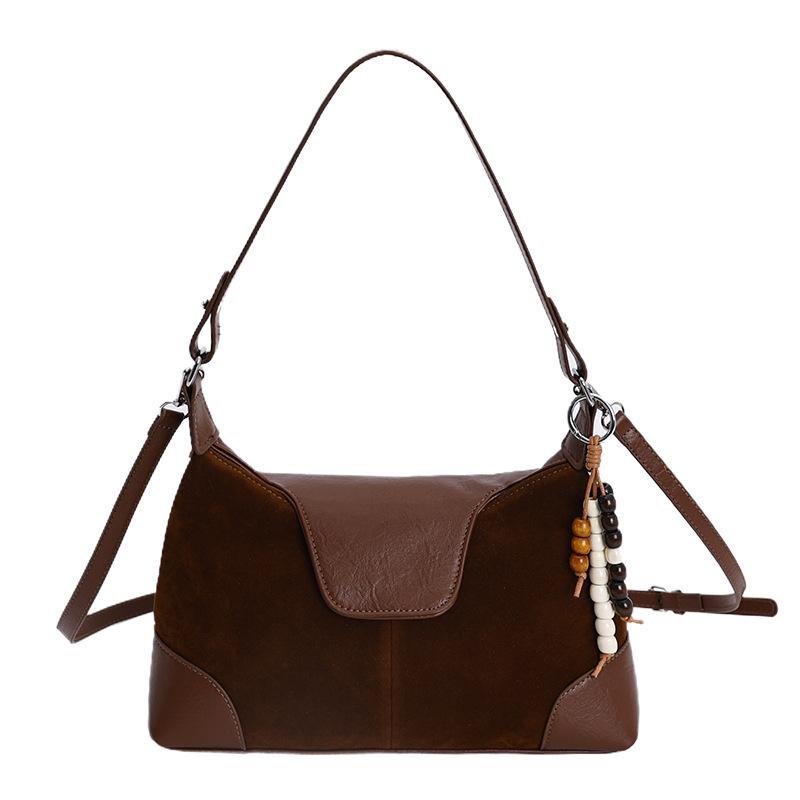 Вместительная ретро замшевая сумка подмышку женская новая модная сумка на плечо модная универсальная сумка-тоут для поездок на работу