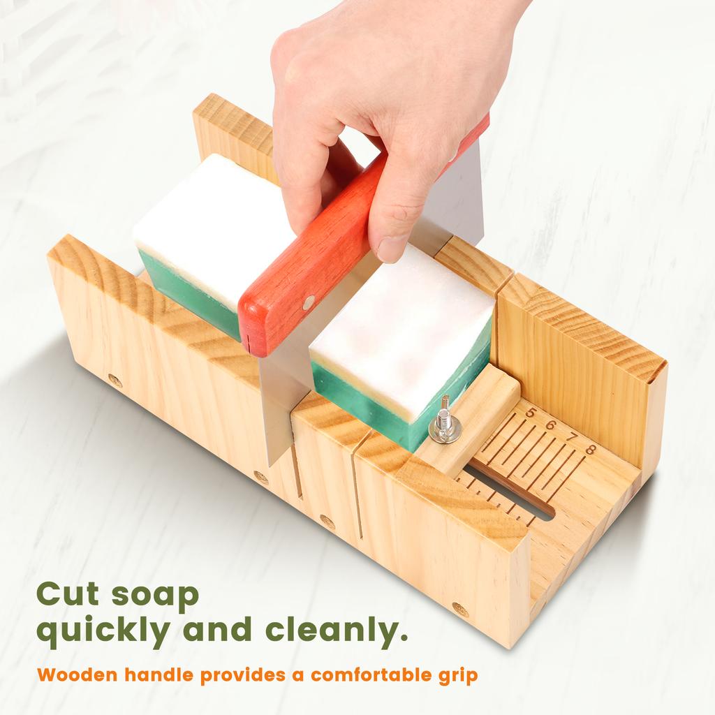 1 Набор силиконовых форм для мыловарения, деревянная форма, набор для мыловарения, с волновым и прямым резаком из нержавеющей стали, инструменты для мыловарения