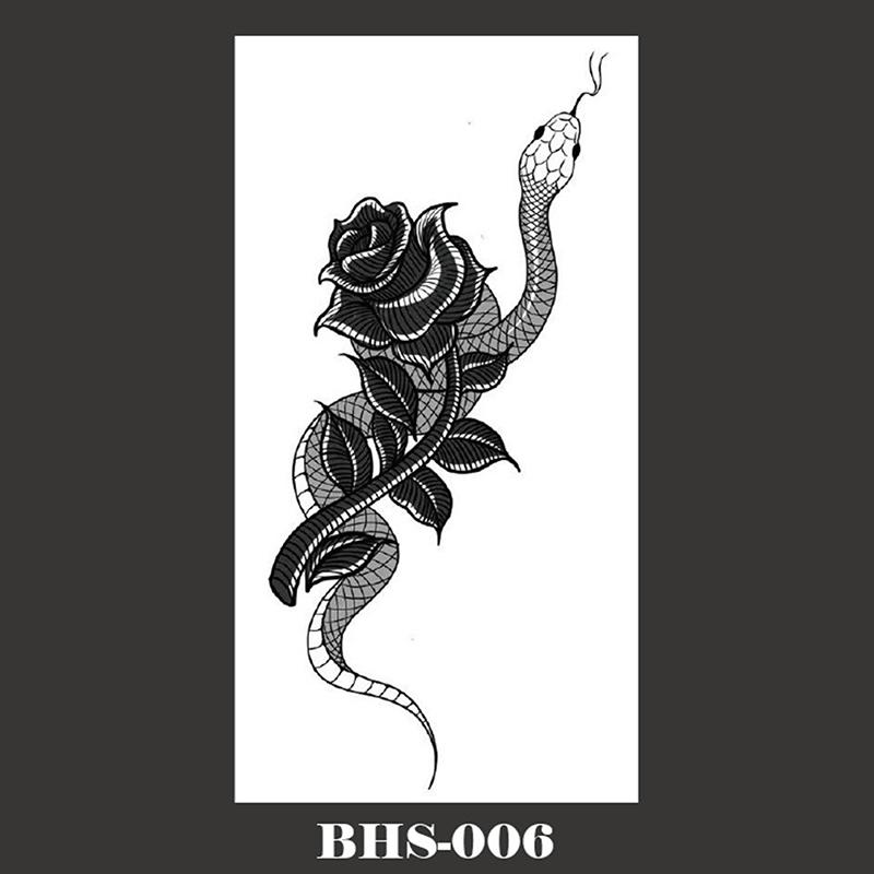 1шт черная змея водонепроницаемый поддельные татуировки временные татуировки наклейки