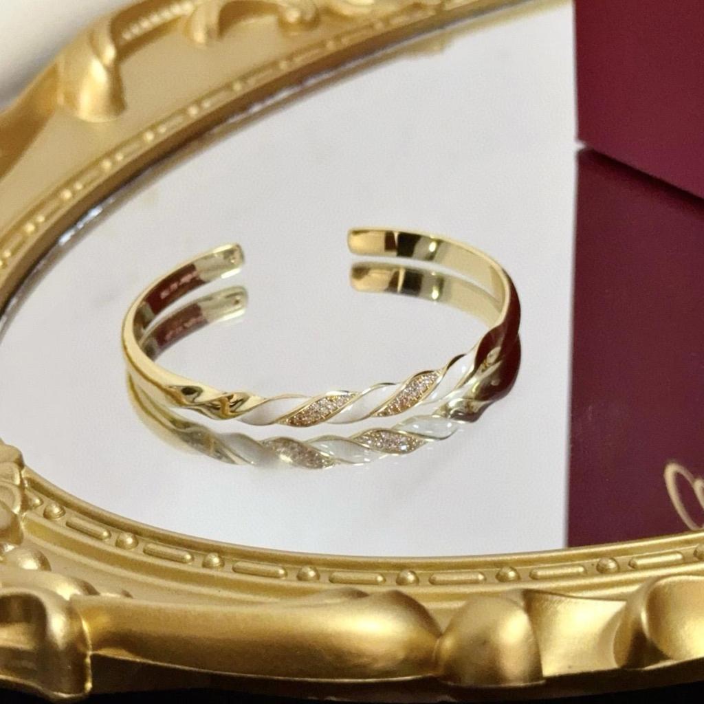 Открытый вращающийся браслет высокого качества, микро-инкрустация V, покрытие из 18-каратного золота, унисекс, подарок для девушки