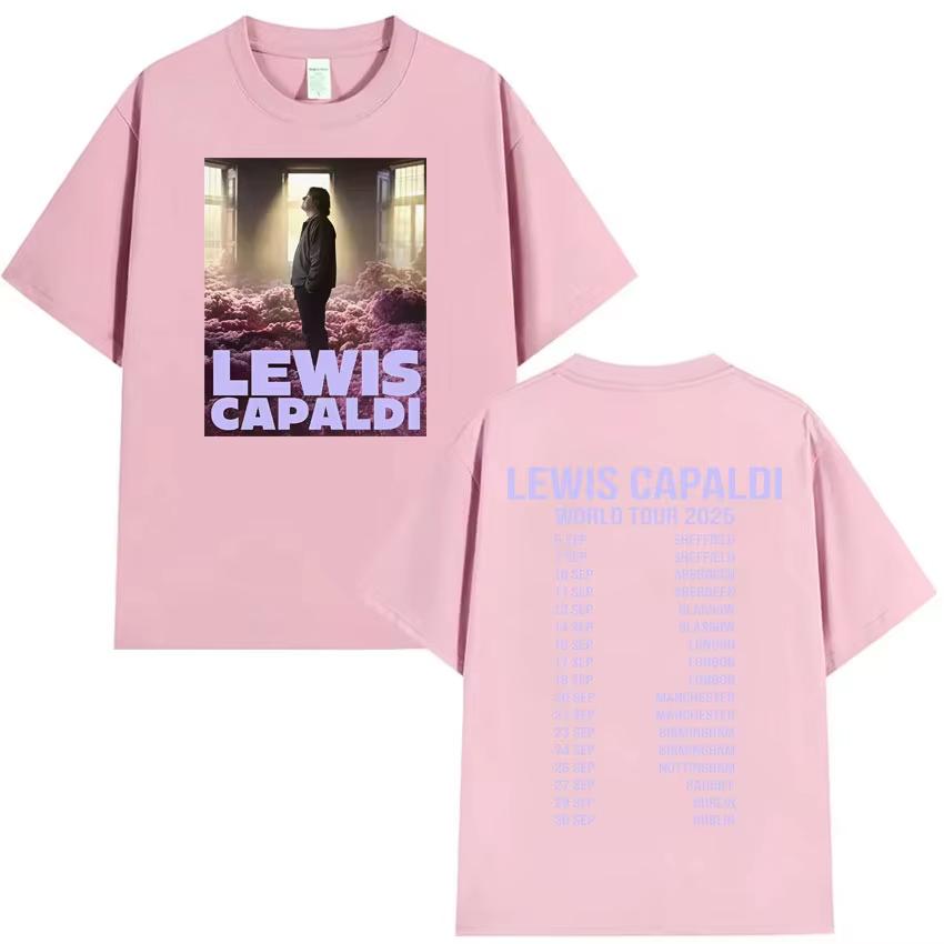 Горячая Распродажа Lewis C-Capaldi Мировой Тур 2025 Хипстерские Мужские Футболки Готика Оверсайз Хлопок Комфорт Хип-Хоп Футболки с Короткими Рукавами Унисекс