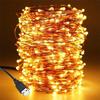 USB 5M/10M LED Mis simli chiroqlar G'alati chiroqlar Suv o'tkazmaydigan Ichki Tashqi Rojdestvo Festivali Dekorativ chiroq