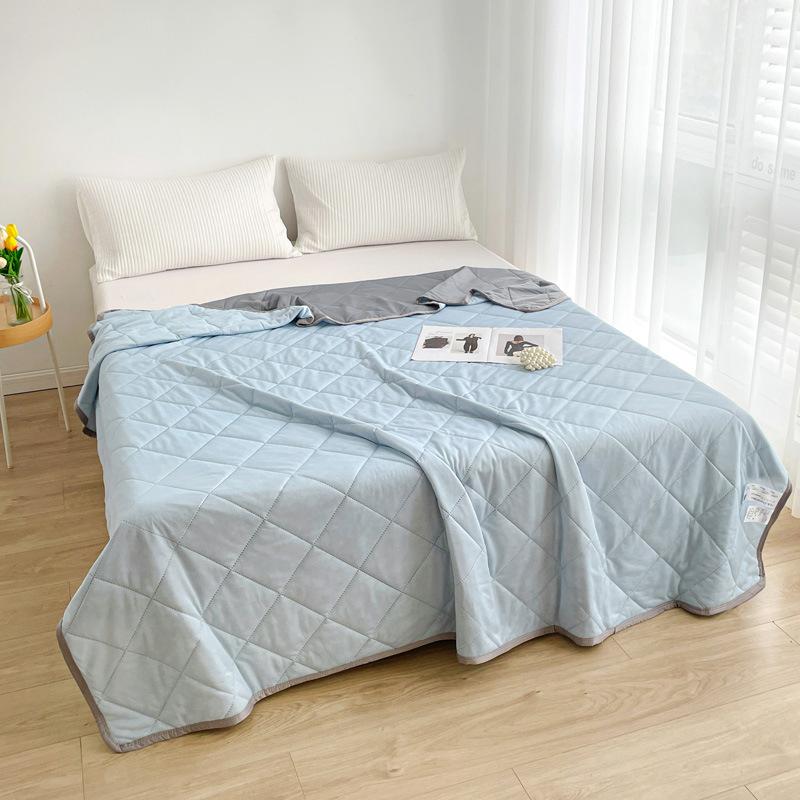Прохладное летнее одеяло однотонное летнее одеяло из ледяного шелка односпальное и двуспальное машинная стирка подарок кондиционер тонкое одеяло