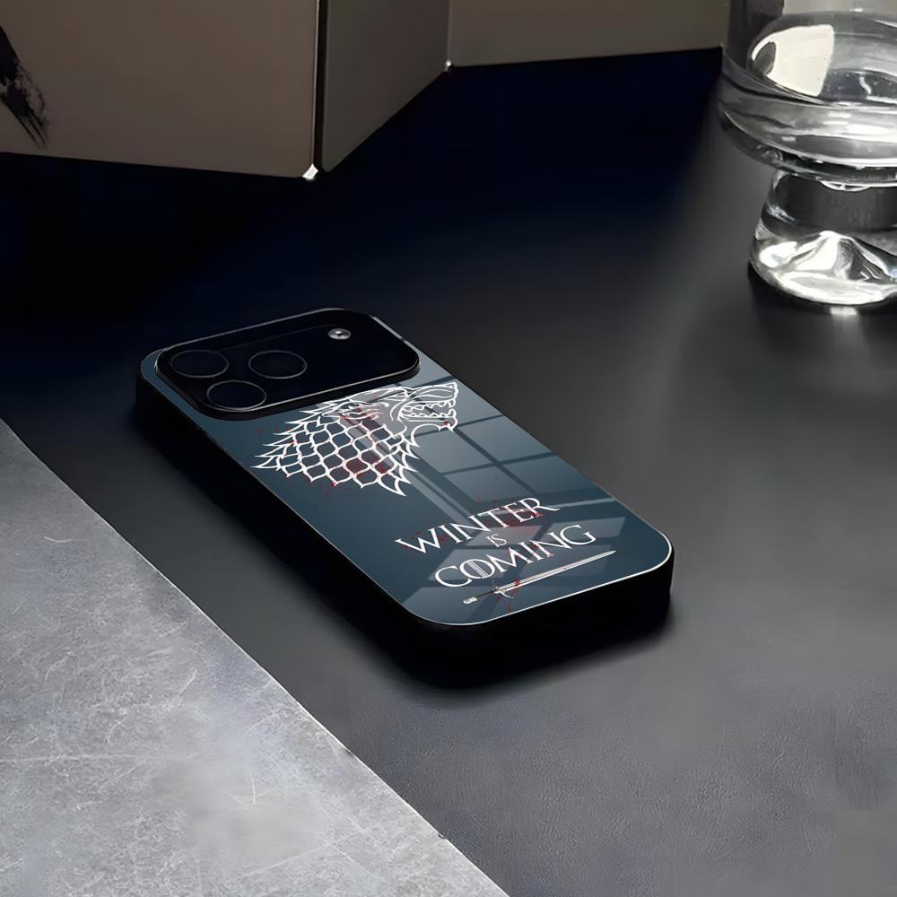 Winter Coming Stark Phone Case Glass For IPhone17 Air 16 15 17 14 Fresh Pro Max 13 12 11 X XS XR Plus For Samsung S 25 24 23 22