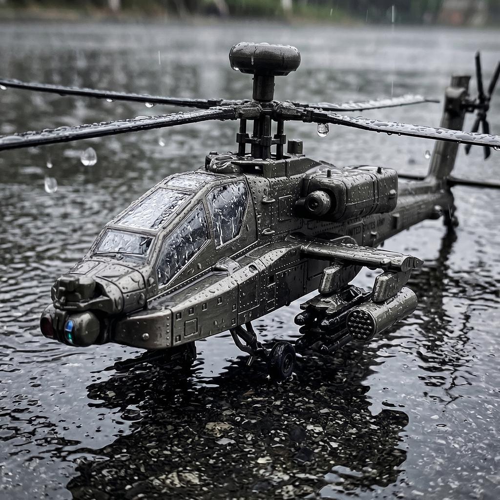 1:64 Боинг AH-64D Longbow Apache Тяжелый противотанковый ударный вертолет Коллекция военных самолетов из литого сплава Подарок другу