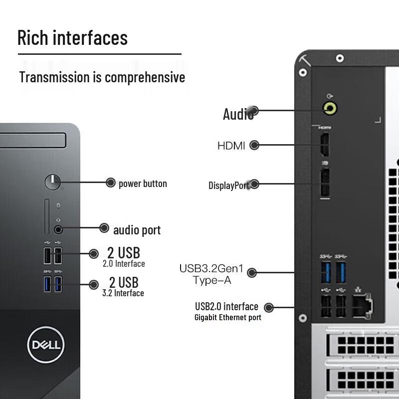 Dell Бизнес-настольный ПК Vostro 3910 с 24-дюймовым монитором (Китайская версия)