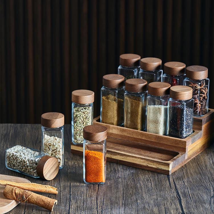 Набор стеклянных баночек для специй 120 мл: Идеально для кумина, порошка чили и многого другого