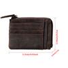 Многослотовое ретро кофейное ручной работы из кожи Crazy Horse мужское дизайнерское портмоне на молнии для монет и кредитных карт, маленькие кармашки