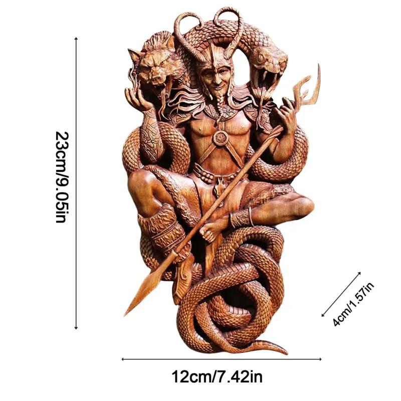 Odin Ravens Viking Mythology Icon Wall Sculptures Norse Thor Imitation Wood Pagan Gods Carving Wall Hanging Decor Home Kitchen