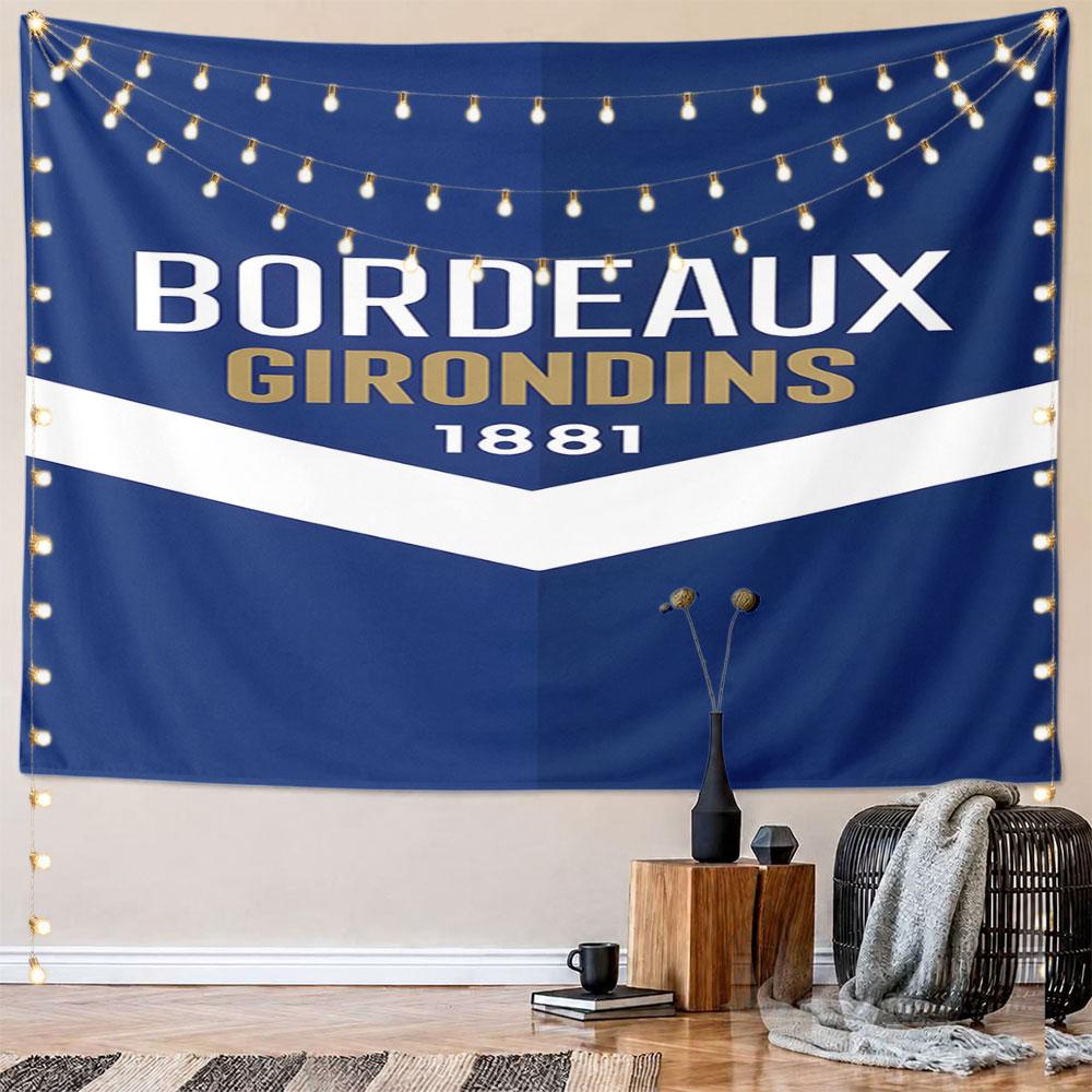 Bordeaux Girondins Logo Design Pattern Wall Hanging Tapestry Decorative Tapestry Home Decor for Bedroom and Living Room