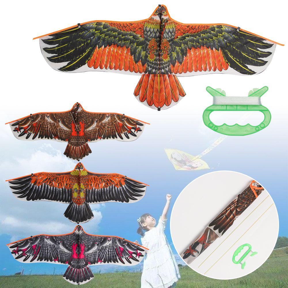 Friends Game Family Trips DIY 30 Meter Kite Line Flat Eagle 1.1m Kite Flying Bird Toy