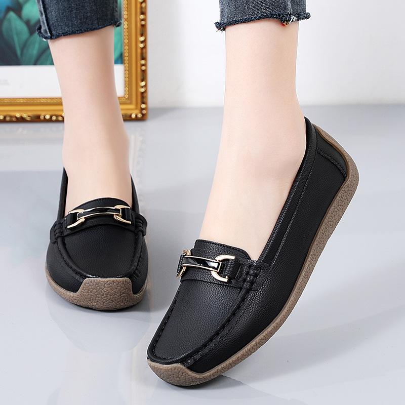 Women's Shoes, Flat Bottomed Bean Shoes, Women's Casual Shoes, Soft Soled Mom Shoes, Women's Four Seasons Loafers
