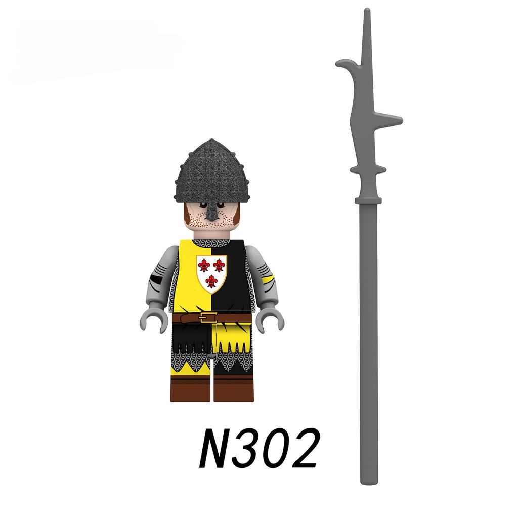 N301-308 Средневековая война, шотландский великий фехтовальщик, солдат, строительные блоки, игрушки