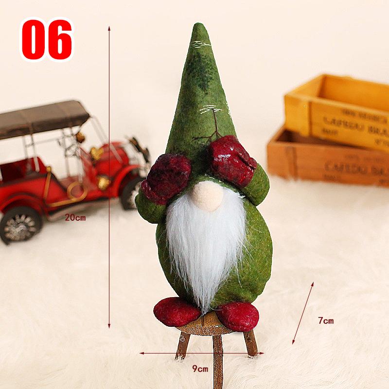 34 Styles Knitted Fabric Swedish Tomte Dwarf Rudolph Gnomes Dwarf Santa Claus Faceless Plush Doll