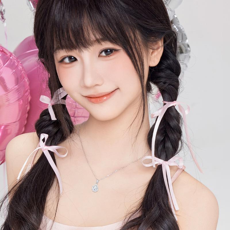 Barbie crystal necklace Shining and exquisite water drop pendant, sweet and high-end clavicle chain, niche Korean student versatile TX2312063A