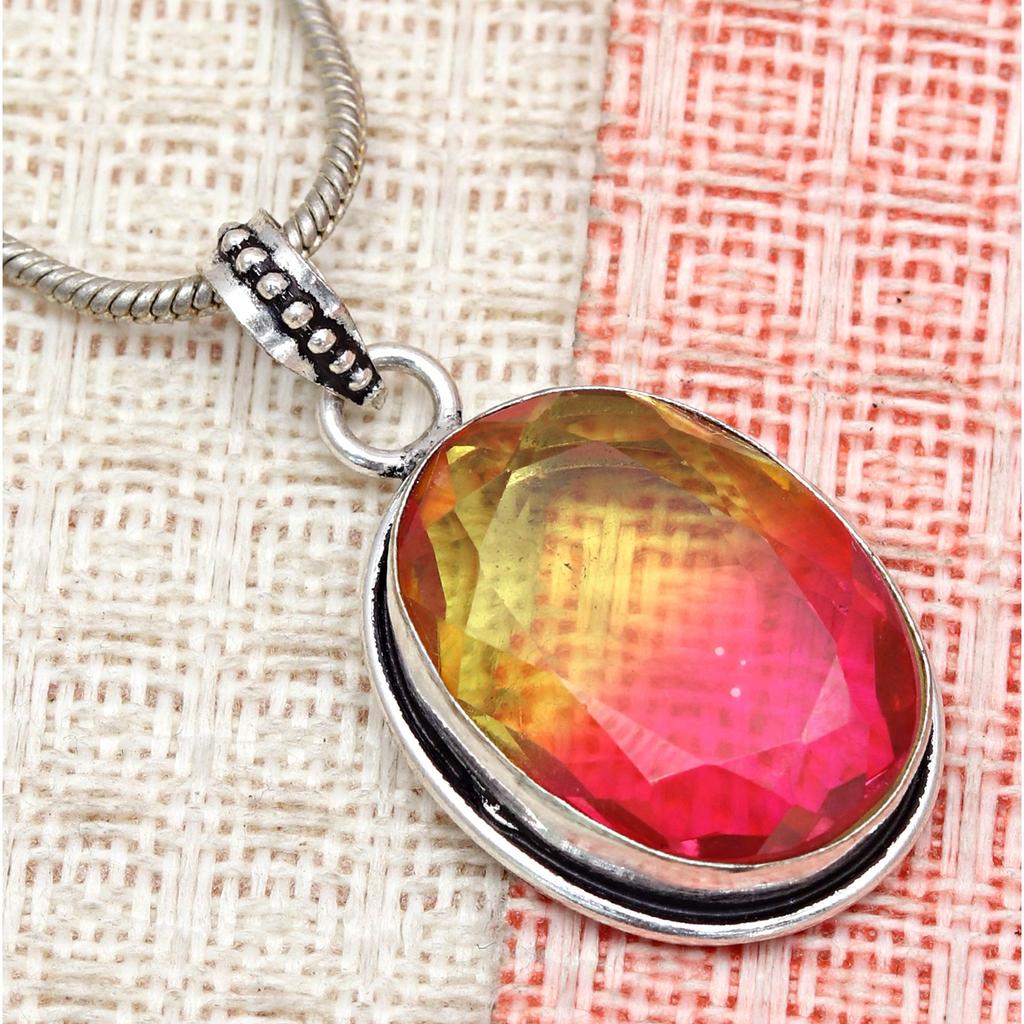 Tourmaline Set Gemstone Gift Wedding Party Bi-Color Pendant,Earring,Ring