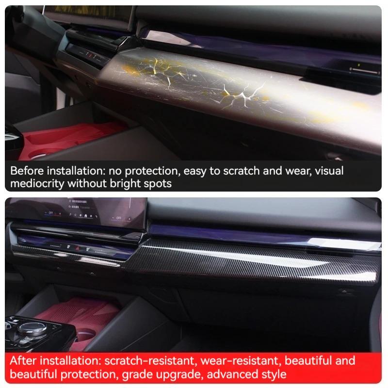 For BMW5 Series i5 G60 2024 2025 Carbon Fiber Car Center Console Decoration Panel Decoration Stickers Car Interior Accessories