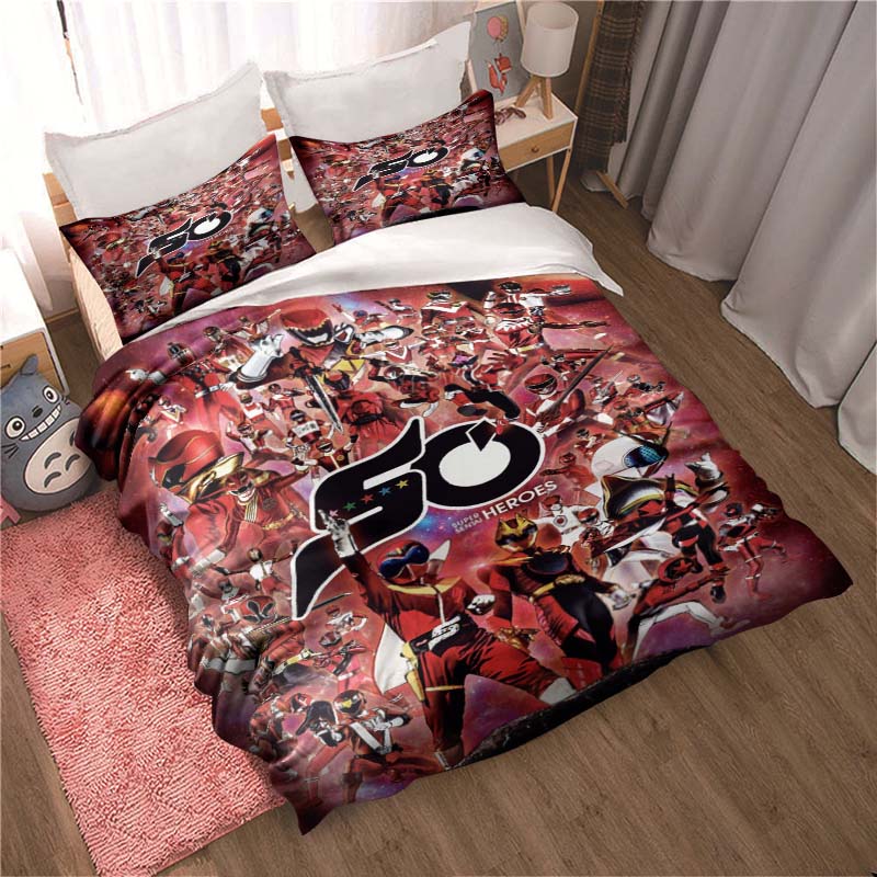 Masked Rider themed bedding set with duvet cover and pillowcases – suitable for single, double, king, and queen beds. A festive
