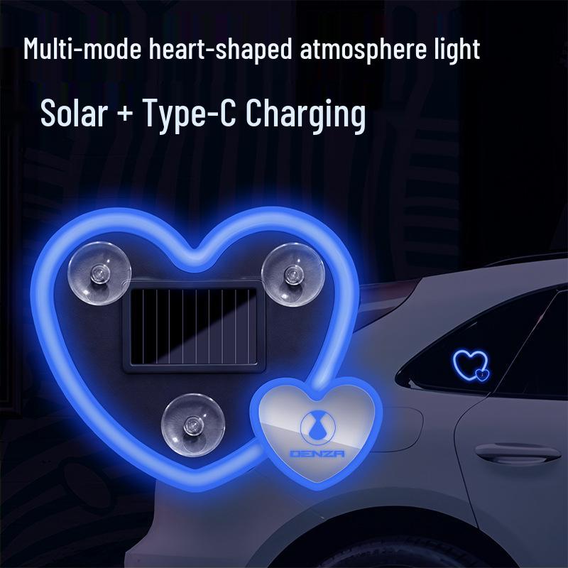 Автомобильная солнечная лампа-сердце Denza D9/N9/Z9gt/N8L/N7: Декоративная атмосфера и предупреждающий свет
