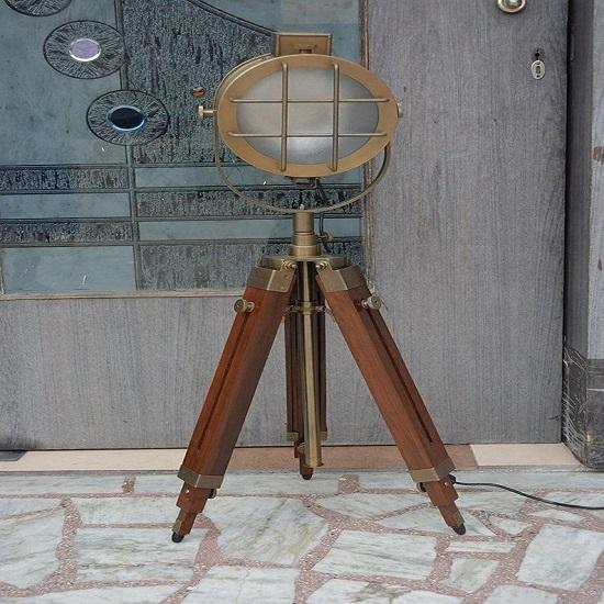 Подставка для торшера на штативе с точечным освещением, антикварная отделка для декора домашнего офиса