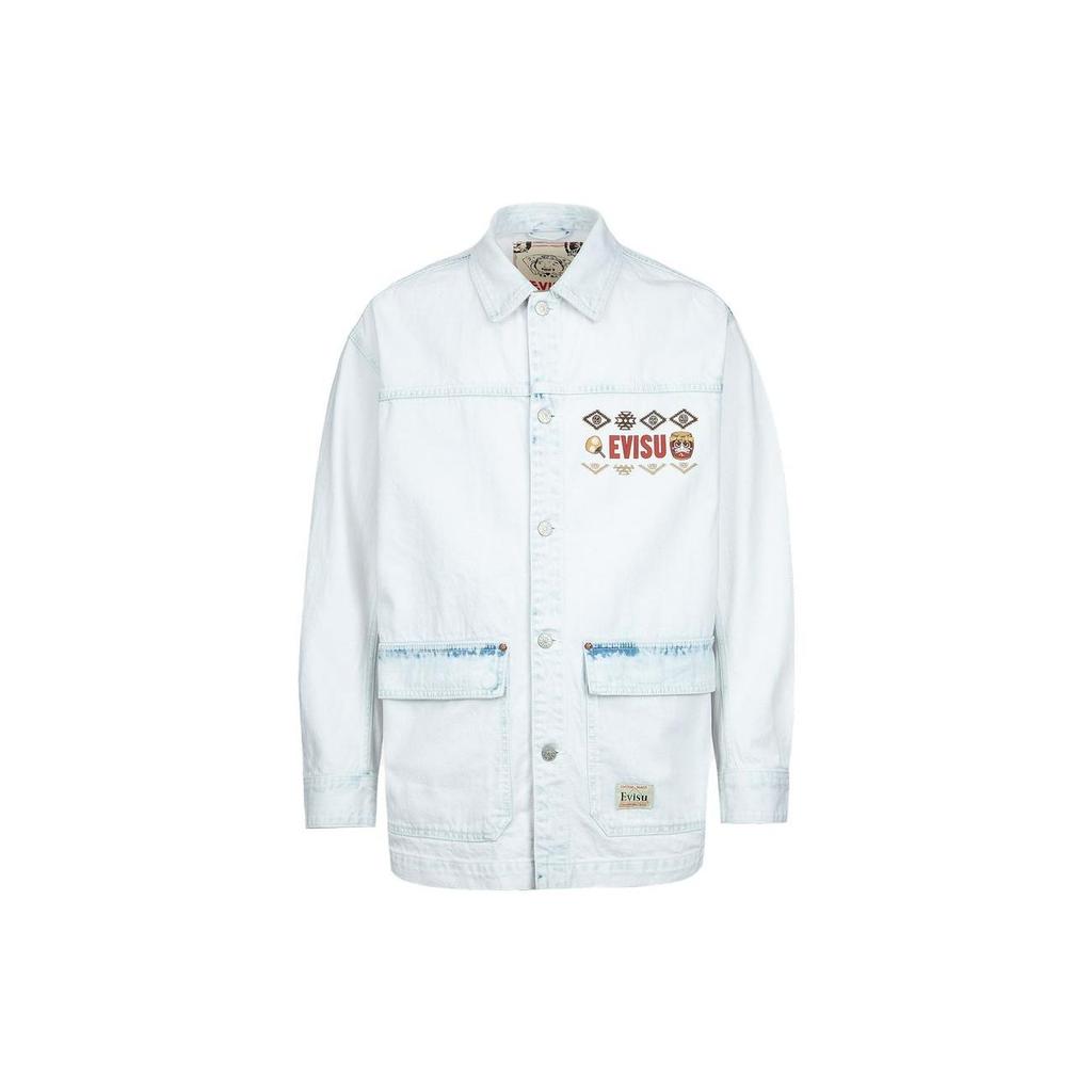 Evisu Рубашка с принтом логотипа и узором, однобортная, с длинным рукавом, унисекс, 2ESHTM3SJ718XXDN