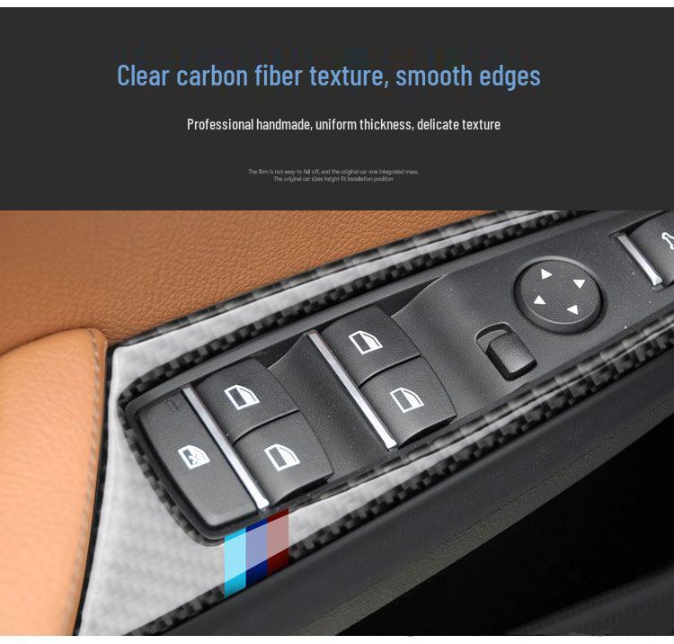 14-17 BMW X3/X4 F25/F26 Наклейка накладка на переключатель стеклоподъемника из углеродного волокна