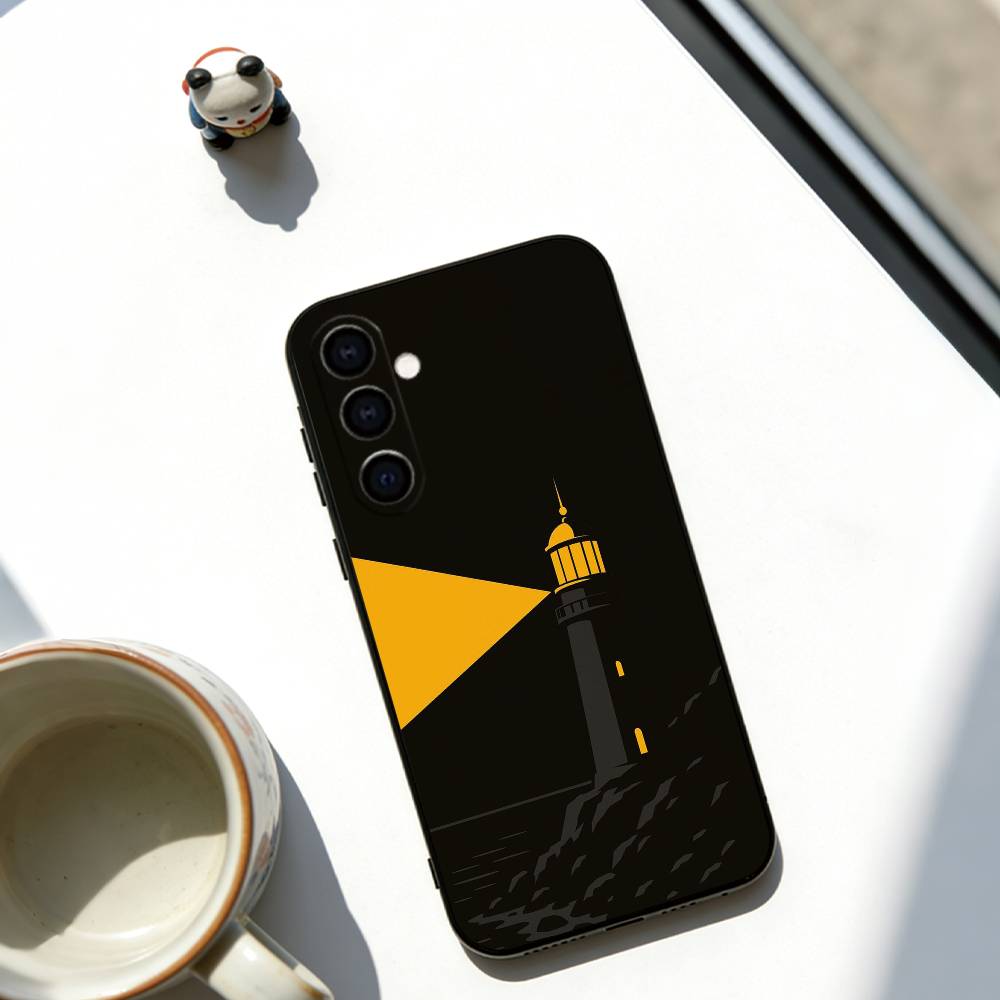 Абстрактный маяк Чехол для телефона Черный силикон Мягкий Для Samsung Galaxy A73,A72,A71,A70,A53,A52,A51