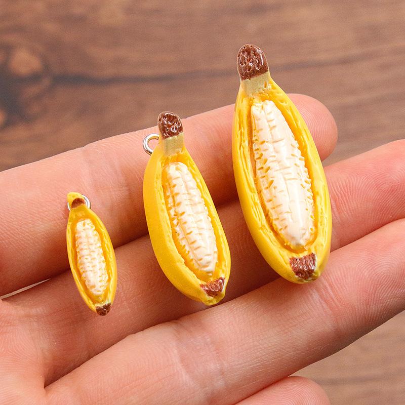 10 шт. DIY Аксессуары из смолы Симуляция Фруктовых Шармов Банановый Подвеска Аксессуары для Бижутерии
