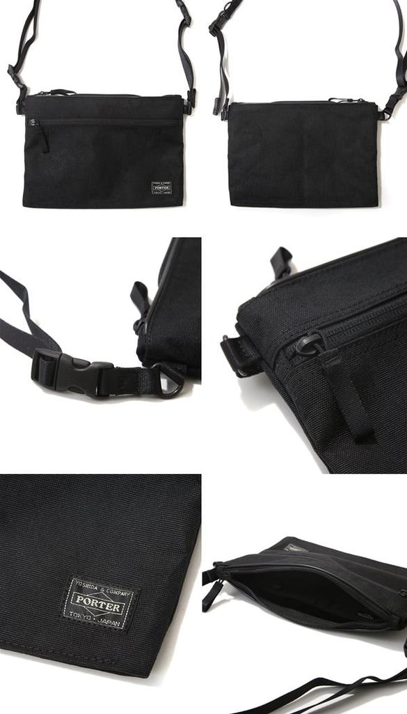 PORTER Hybrid Sacoche Bag Sacoche Pouch Чехол для аксессуаров через плечо Свободный размер Черный / (Сумка Ёсида)