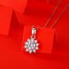 Bague Ringen S925 Silver Luxury Set 1ct/5ct Moissanite Sunflower Pendant Summer Snow Night Collarbone Necklace