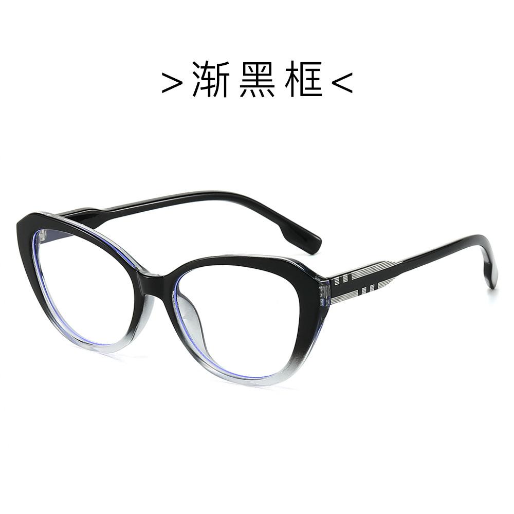 Cat eye color matching flat glasses new European and American women anti-blue light glasses frame ins retro Internet celebrities