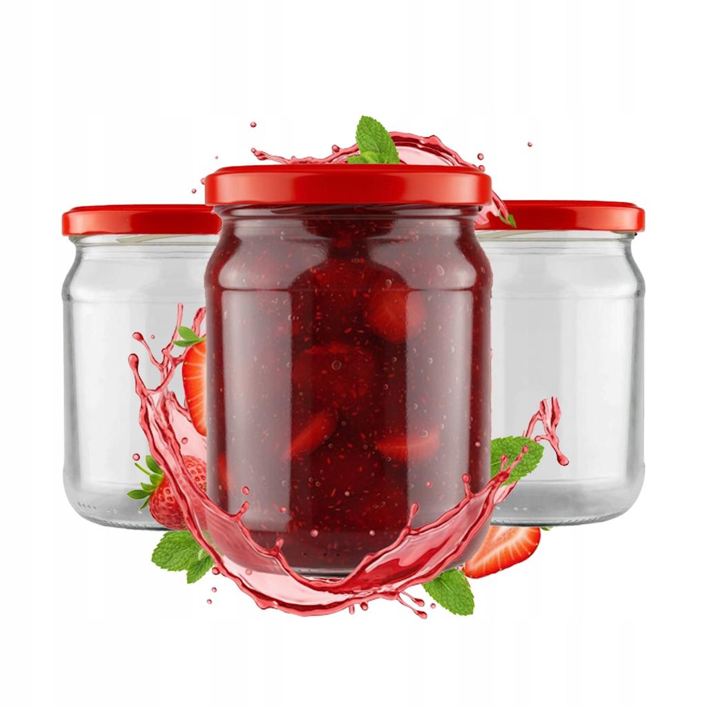 Słoik 520 Ml Dżem Domowe Przetwory Miód Słoiki + Wieczko Fi 82 8Sztuk