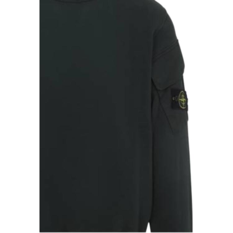 STONE ISLAND Логотип Свитшот с круглым вырезом, карманом и длинными рукавами Мужской свитшот Зеленый K2S156100008S0A20-V005E