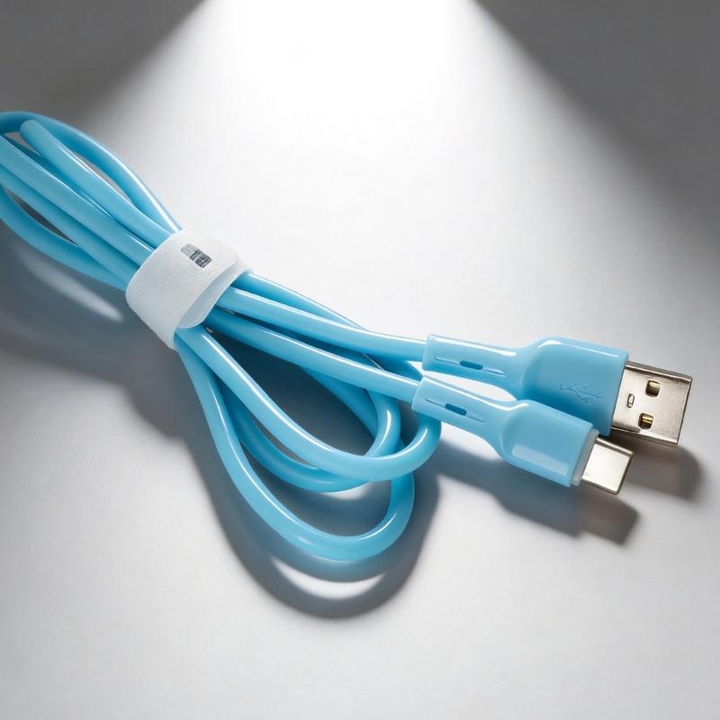 Силиконовый USB C кабель для зарядки, USB A на USB C линия передачи данных, 1 метр, мягкий шнур для путешествий, рабочего стола и прикроватной тумбочки