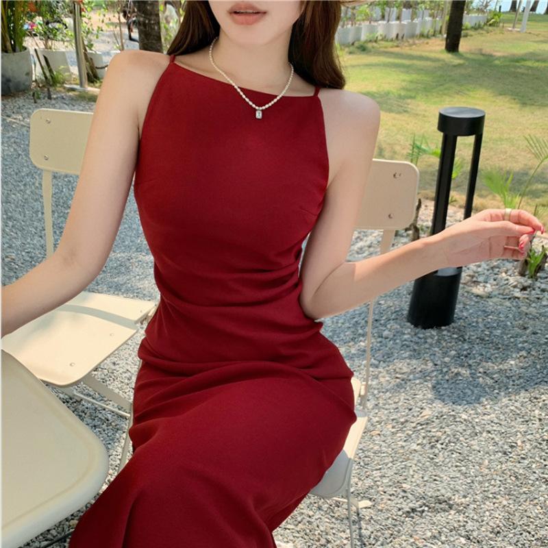 Женское летнее элегантное платье на одно плечо в стиле ретро с лямкой на бретельках