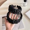 Satin Black Headband Padded Design Women Head Hoop Fashion Braided Hairband  Party