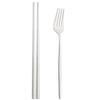 2Pcs Black Stainless Steel Set Cutlery Dinner Fork Chopsticks Portable Dinnerware Set Silverware Western Kitchen Home Tableware