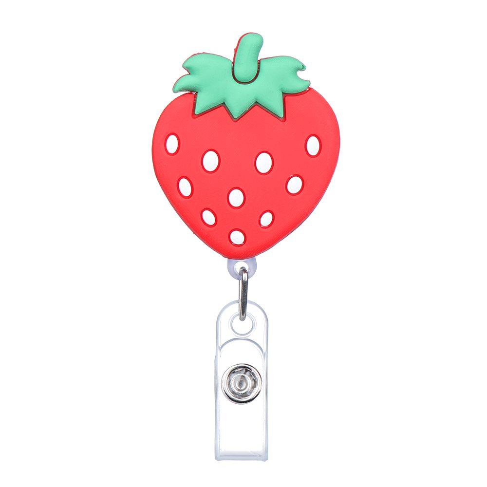 Clip Fruit Accessories Flower Cartoon Silicone Badge Reel ID Badge Card Clips Colorful Badge Holder