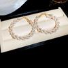 Серебряные игольчатые роскошные серьги с цветком и бабочкой из циркония в виде жемчуга — элитный французский ретро-стиль осень/зима