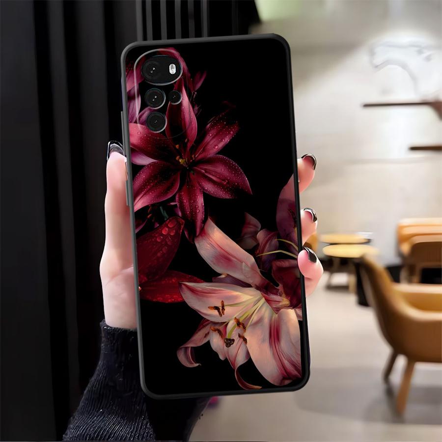 Чехол для Motorola Moto Edge 20 Pro 30 Lite G60s G50 G53 G30 G52 G71 G22 Edge40 G32 G51 G73 Чехол для телефона с принтом цветов Лилии и Орхидеи