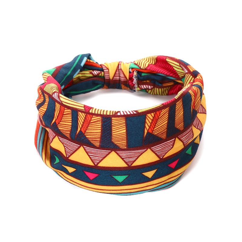 Модная хлопковая эластичная повязка на голову с африканским узором и принтом в виде крученой резинки для волос, широкие повязки для волос, бандана, тюрбан, повязка на голову