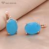 Fashion Oval Rose Gold Color Egg Shape Glass Crystal Drop Earrings For Women Wedding Elegant Jewelry Cubic Zirconia Eardrop