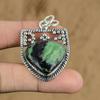 Birthday Gift For Her Natural Ruby Zoisite Gemstone Pendant 925 Sterling Silver
