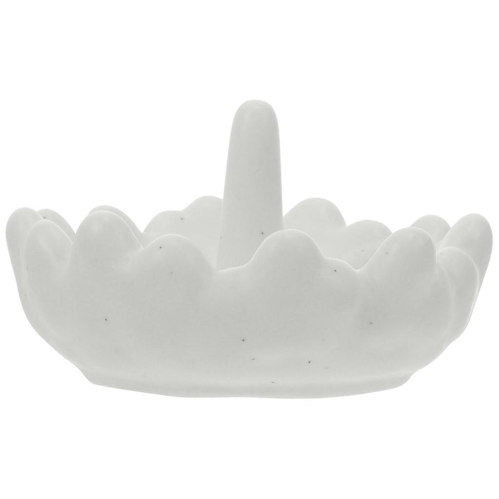 Trinket Storage Plate Jewelry Dish Scandinavian Style Photography Props White Ceramic 10.50X10.50X5.50CM 1Pack less