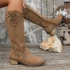 Модные женские ботинки челси с острым носком, дизайнерская мода, готические ботфорты до колена, женская обувь, зима, новинка 2024, массивная платформа, замшевые боты
