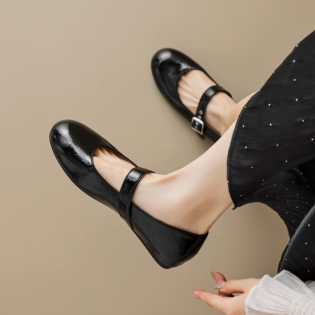 Weiwei Girl 666-1 French Single Shoes Women's Flat Bottom Light Mouth Word with Mary Jane Shoes Silver Soft-soled Ballet Shoes