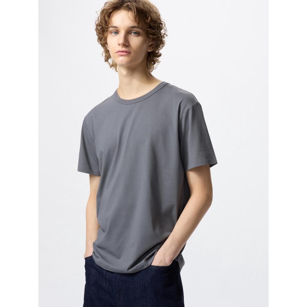 Uniqlo Футболка Airism из хлопка с круглым вырезом и коротким рукавом 