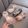 Children Bow Single Shoes Baby Flats Performance Dance Shoes Girls Princess Rhinestone Leather Shoes